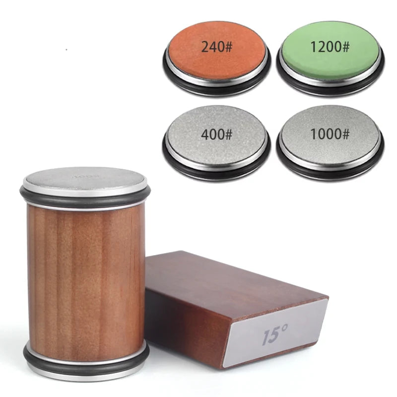 Rolling Knife Sharpener Magnetic Knife Holder Diamond Sharpening Stone Kit with 15 and 20 Degrees Angle Roller Kitchen Accessory