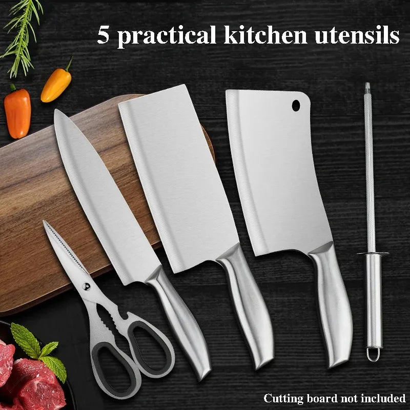 New 5-Piece Forged Stainless Steel Knife Set
