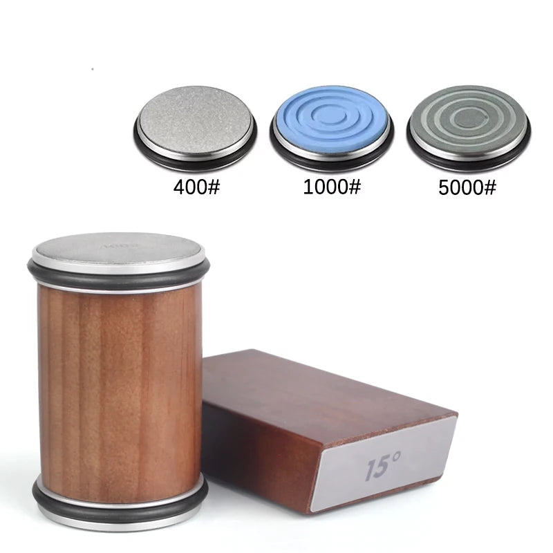 Rolling Knife Sharpener Magnetic Knife Holder Diamond Sharpening Stone Kit with 15 and 20 Degrees Angle Roller Kitchen Accessory