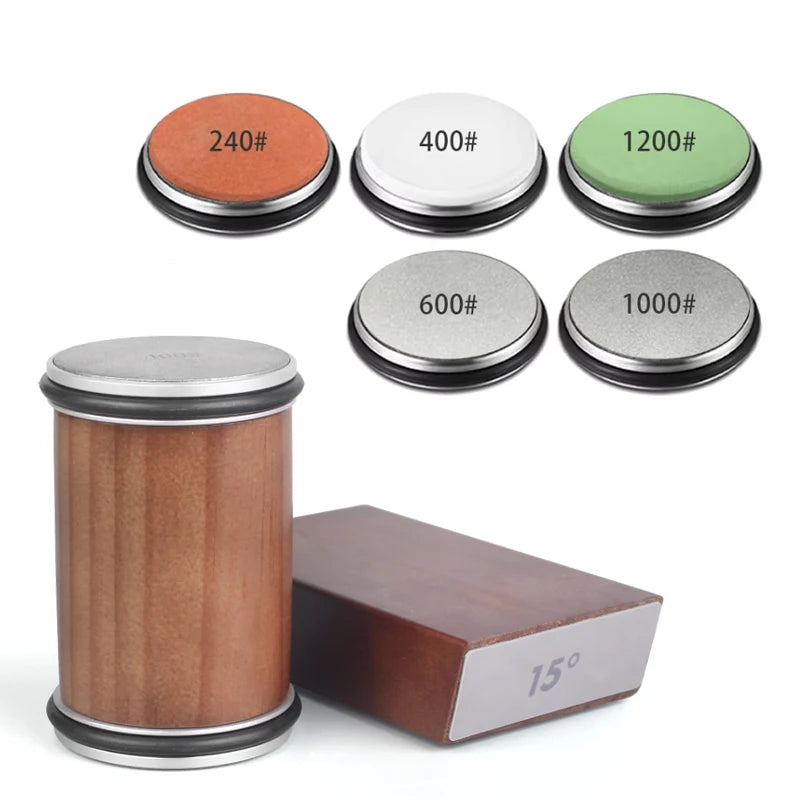 Rolling Knife Sharpener Magnetic Knife Holder Diamond Sharpening Stone Kit with 15 and 20 Degrees Angle Roller Kitchen Accessory